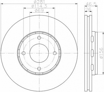 HELLA PAGID 8dd355116531 -  Тормозной диск